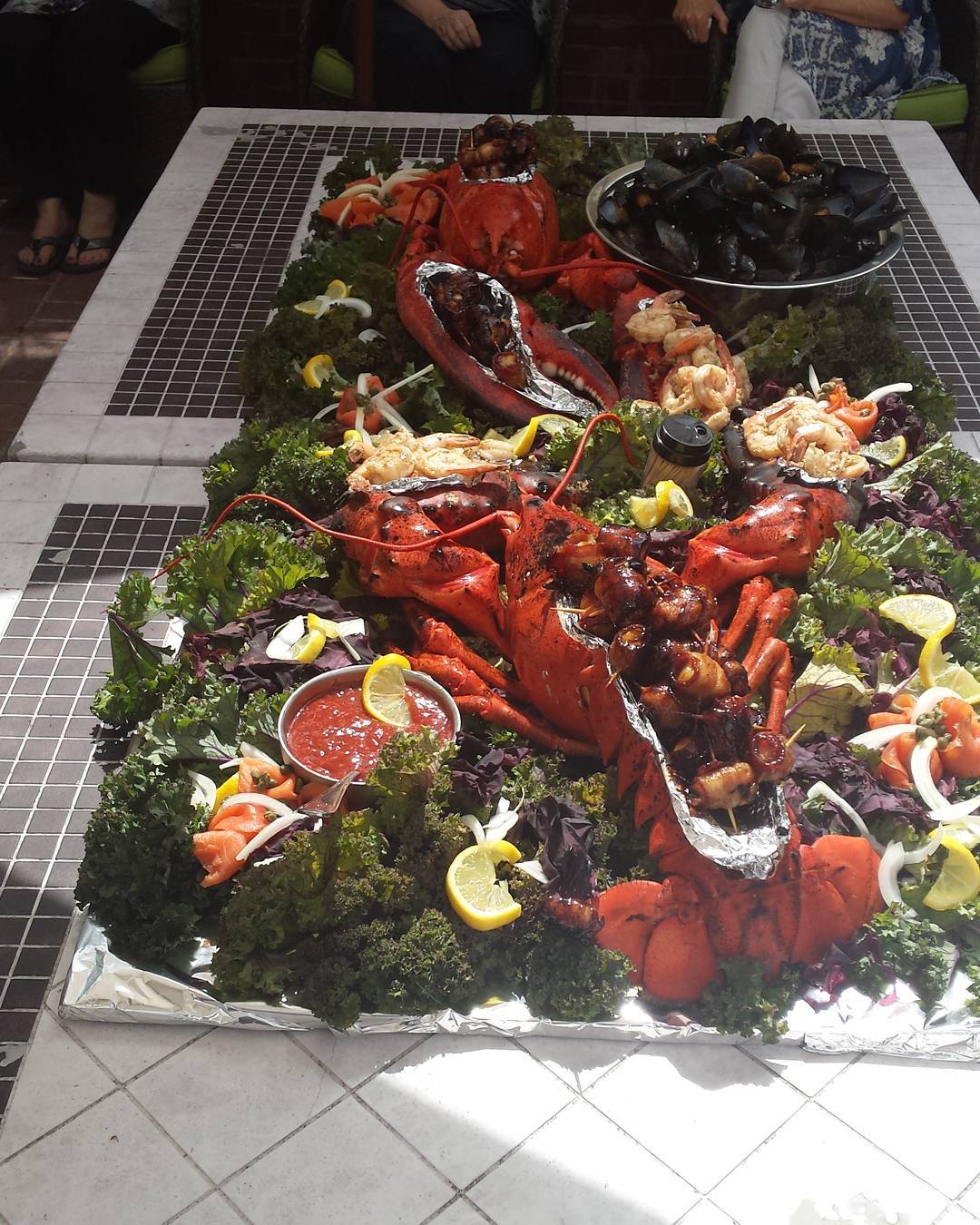 Elegant display of finger foods and canapés.